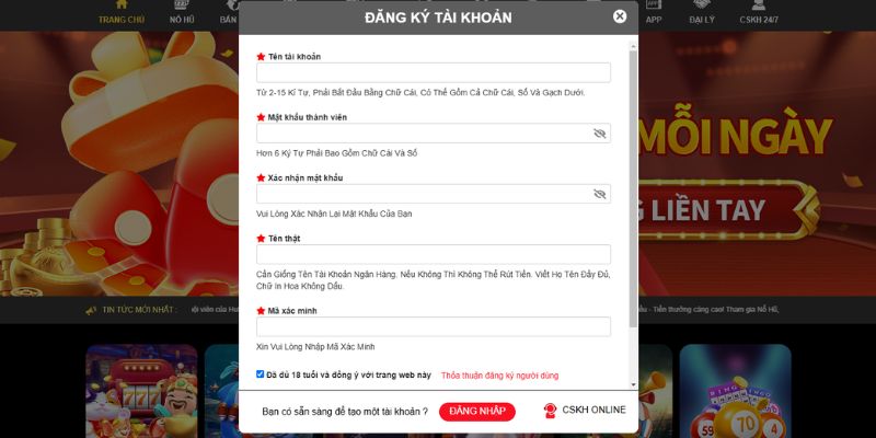 Hướng dẫn đăng ký HUBET chi tiết