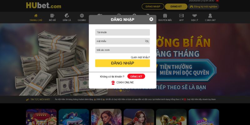 Cách đăng nhập hubet mới nhất